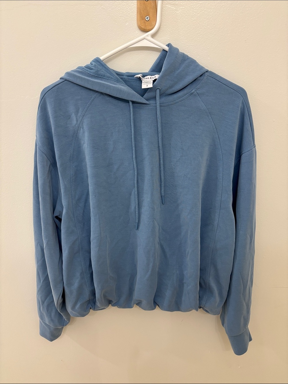 Athleta Light Blue Seasoft Bubble Hem Hoodie